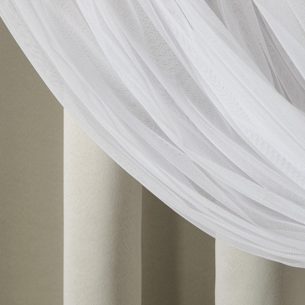 Cloud Grey Layered Blackout and Sheer Grommet Curtain Panels