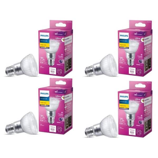 75-Watt Equivalent PAR20 Dimmable E26 LED Light Bulb, Bright White 3000K (1-Pack)