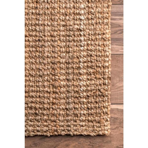 Ashli Solid Jute Natural 8 ft. x 8 ft. Square Area Rug