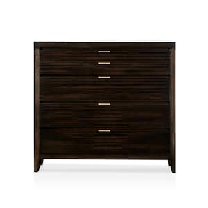 Angleberger 5-Drawer Dark Walnut Chest of-Drawers (46 in H. x 50 in. W x 20 in. D)
