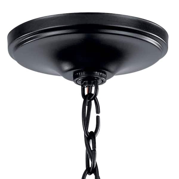 Larkin 6-Light Black Traditional Candle Cage Foyer Pendant Hanging Light