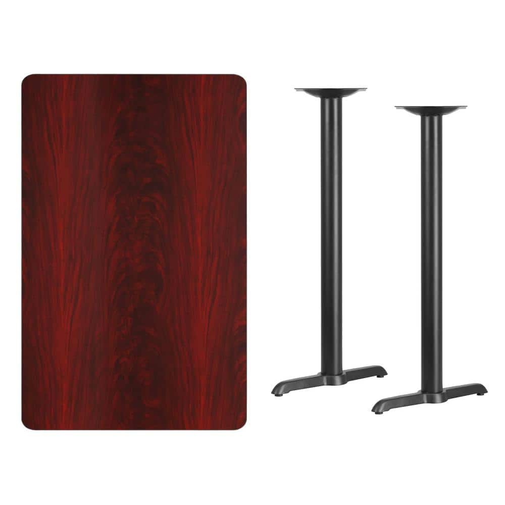 Stiles 48" Red Mahogany Laminate Contemporary Bar Height Table