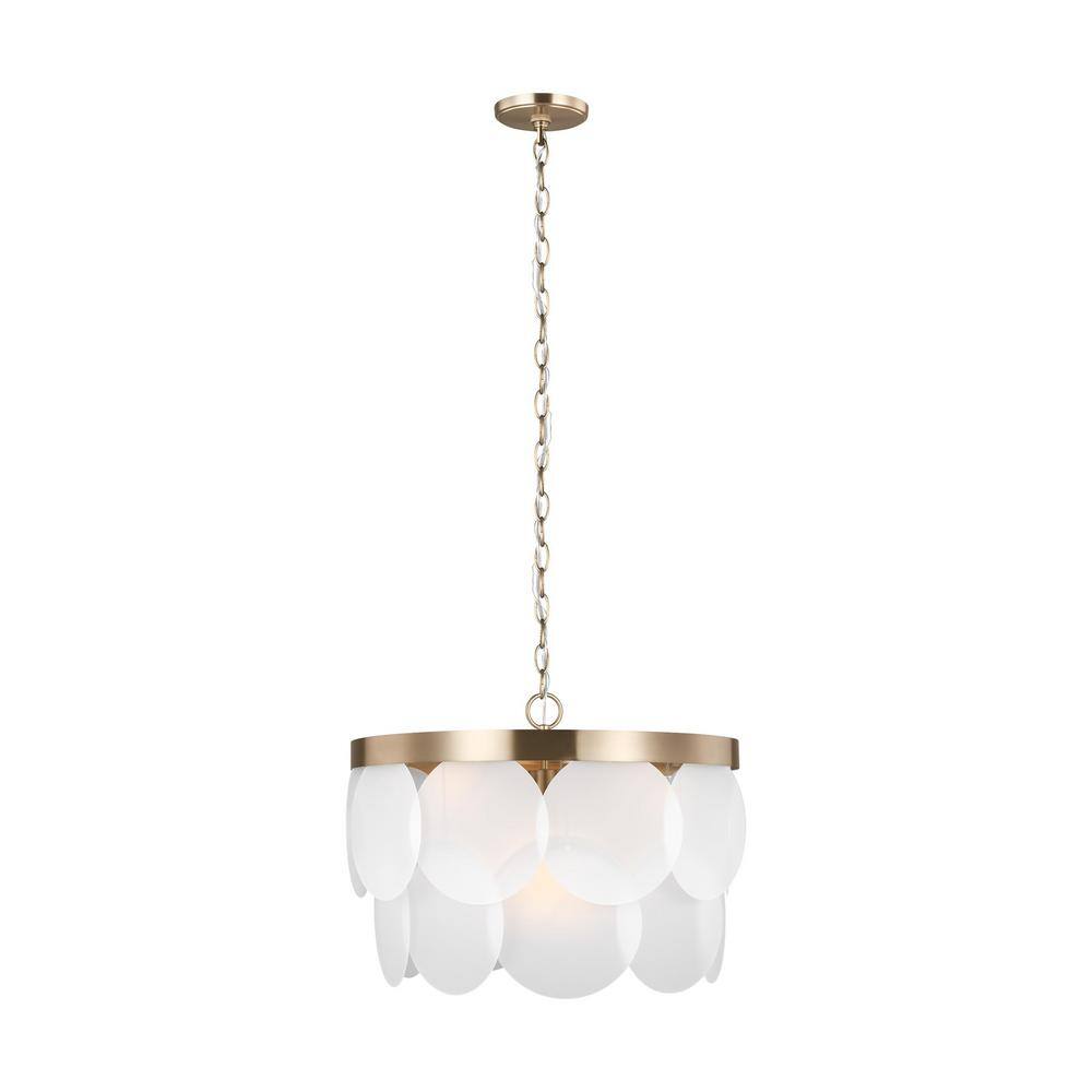 Mellita 6-Light Satin Brass Pendant with Satin Etched Glass Shades price history on PriceWatchPro