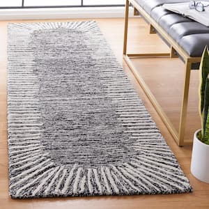 Abstract Black/Ivory 2 ft. x 8 ft. Marle Eclectic Runner Rug