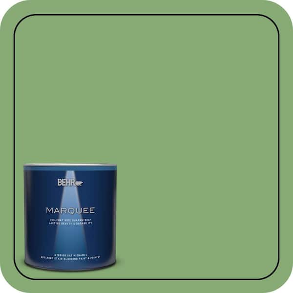 BEHR MARQUEE 1 qt. #440D-5 Pesto Satin Enamel Interior Paint & Primer