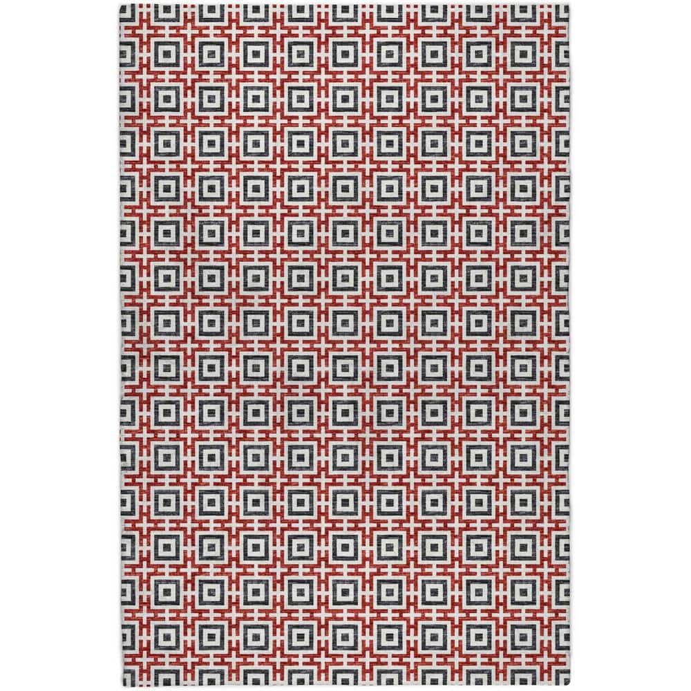 Dream Shag Premium Machine Washable Abstract ADS139 Red 3 ft. x 5 ft. Area Rug price history on PriceWatchPro