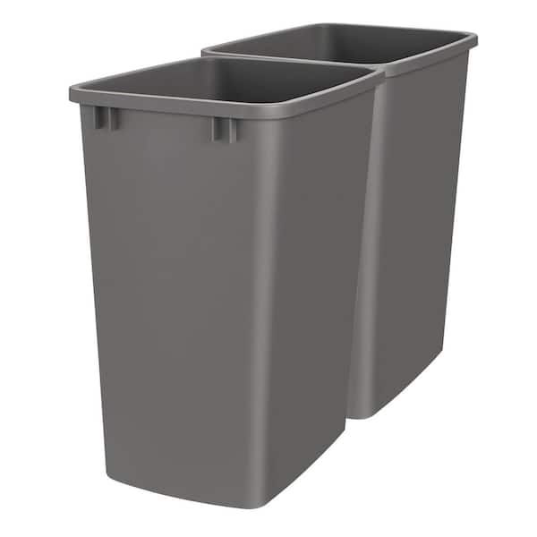 Gray Polymer Replacement 35 qt. Trash Bin, 2-Pack
