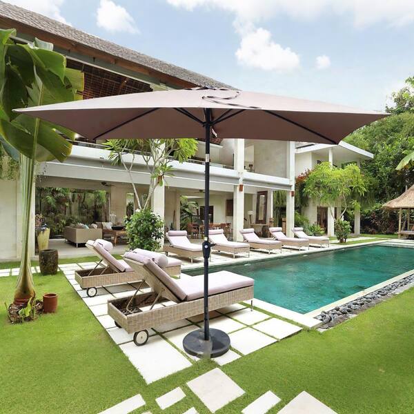 6 foot patio umbrellas sale Punchau Ft Outdoor Umbrella - Beige Market Umbrella, Easy as well as the push Coporesell 9 x 6 ft.