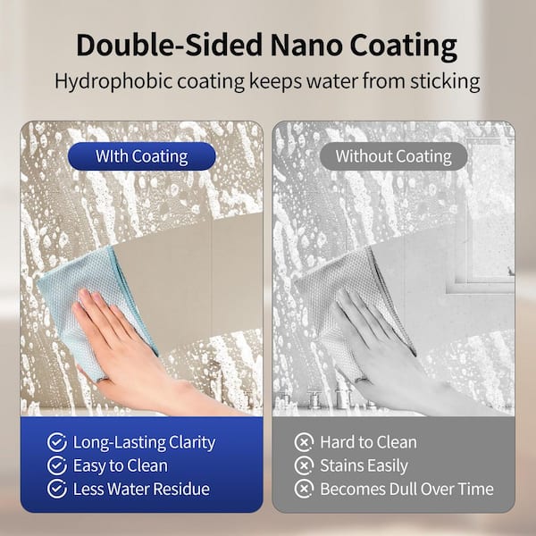 34 in. W x 58 in. H Frameless Fixed Panel Tub Door in Silver with 3/8 in. (10 mm) Clear Glass