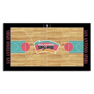 NBA Retro San Antonio Spurs Black 2 ft. x 4 ft. Court Area Rug