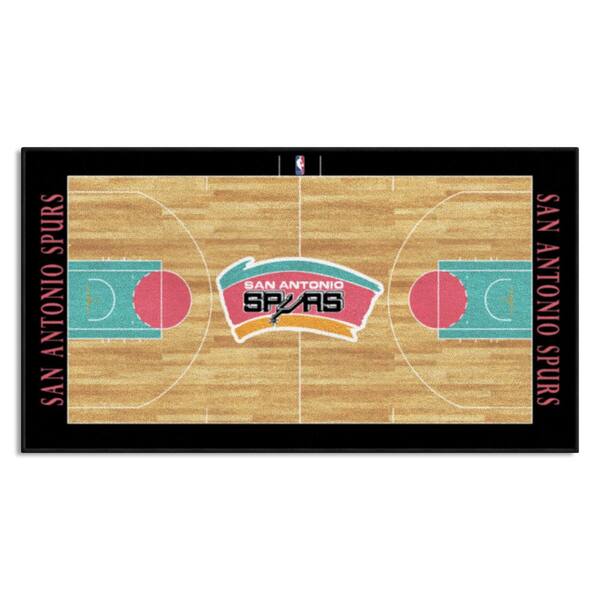 FANMATS NBA Retro San Antonio Spurs Black 2 ft. x 4 ft. Court Area Rug