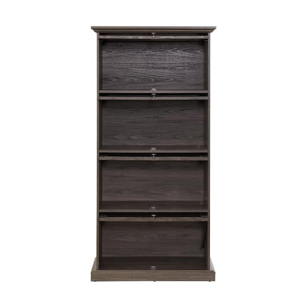 13.78 in. W x 31.50 in. D x 63.19 in. H Brown MDF Freestanding Linen Cabinet with 4-Cabinet and Doors in Brown
