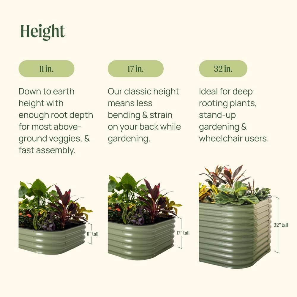 Sky Blue Extra Tall Modular Metal Raised Garden Bed