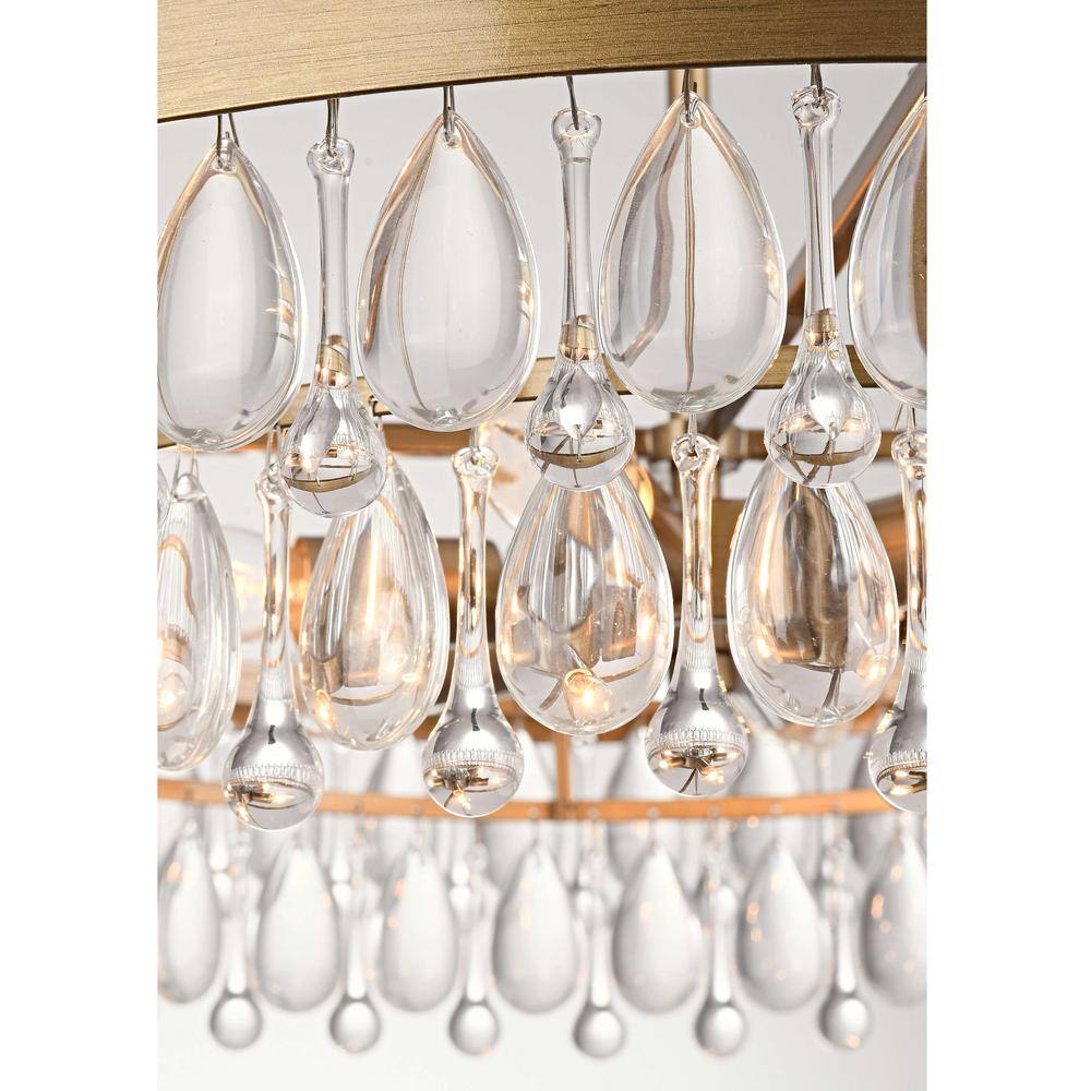 Viviana 24'' Brushed Brass Crystal Candle Chandelier