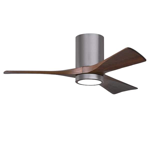 Matthews Fan Company Irene-3HLK 42 in. Integrated LED Indoor/Outdoor Pewter Ceiling Fan with Remote and Wall Control Included