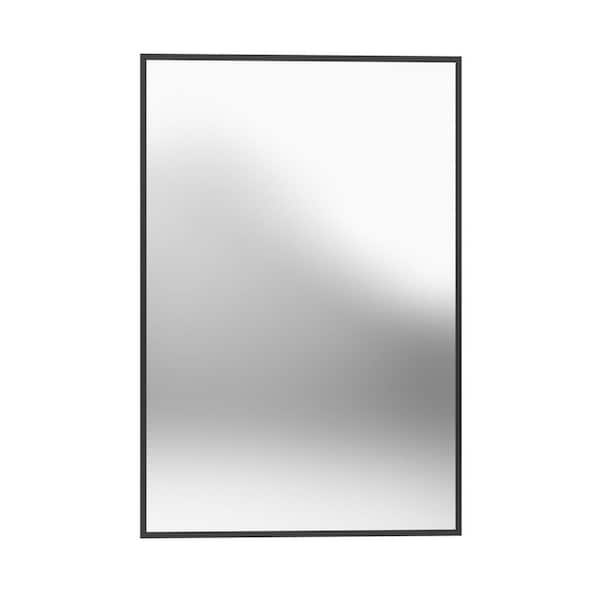 Prospero 24 in. W x 36 in. H Rectangular Framed Wall Mounted Hanging Bathroom Vanity Mirror in Matte Black