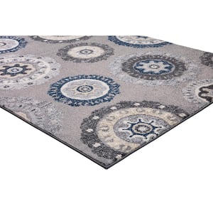 Charlotte Collection Oasis Gray 7 ft. x 9 ft. Area Rug