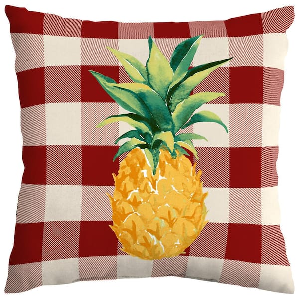 Hampton Bay Welcome Fruit Chili Outdoor Square Throw Pillow