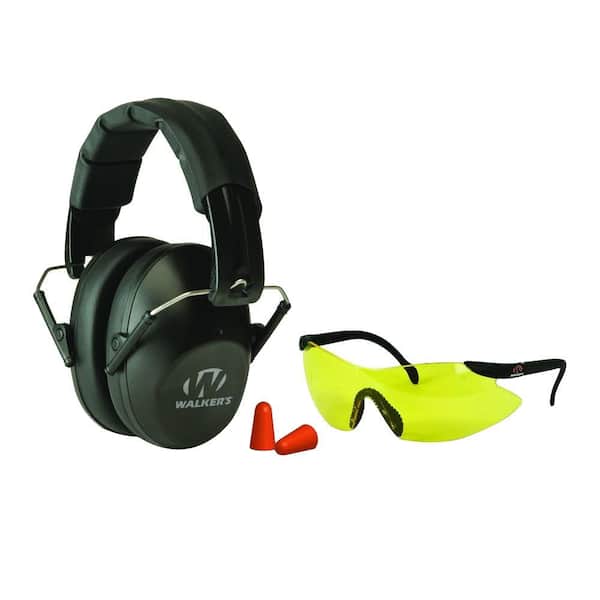 Walkers Game Ear Pro-Low Profile Folding Muff/Glasses/Plugs Combo