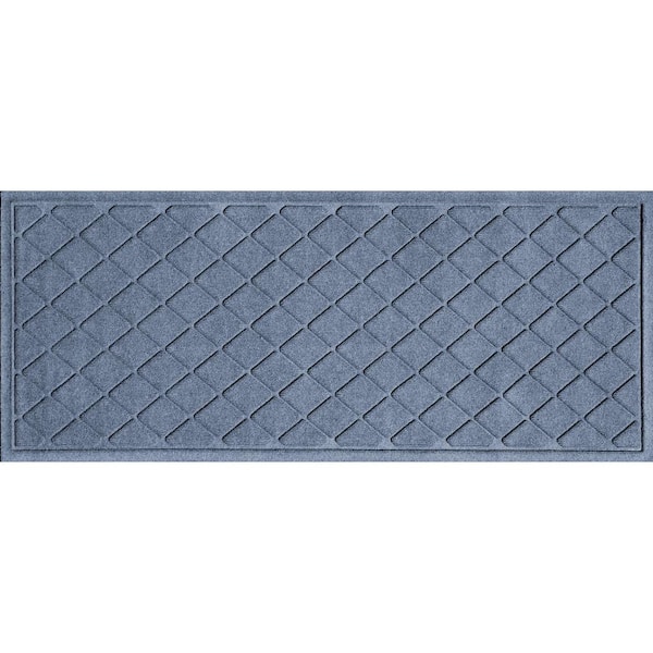 Bungalow Flooring Waterhog Argyle Bluestone 22 in. x 60 in. PET Polyester Indoor Outdoor Runner Door Mat