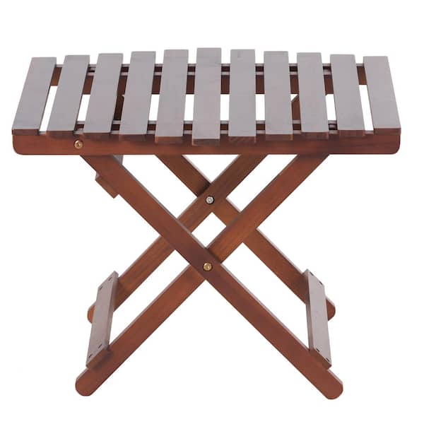 Willit 15 in. Rectangle Wood  Outdoor Foldable Side Table