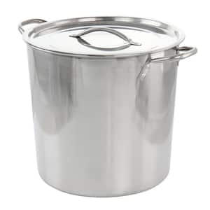 Stockpots Large Stock Pot, Vertical Pot Lid, Diameter 30cm, Height 30cm, 20  Litres, （With Faucet), Suitable For All Stove (Color : Silver, Size 