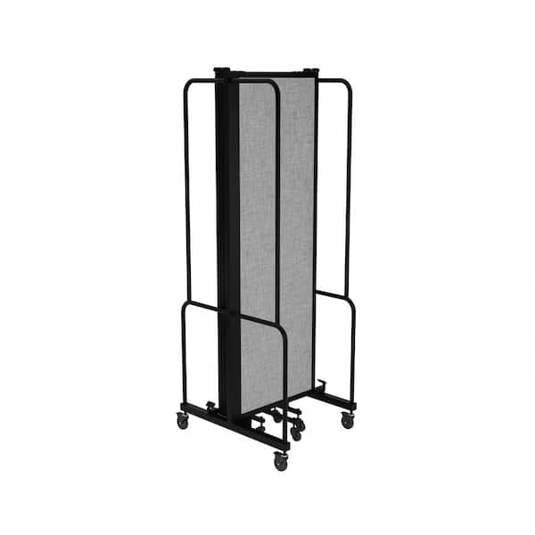 HAMPDEN FURNISHINGS Otis Collection Portable Room Divider, 5 Grey Panels, Black Frame