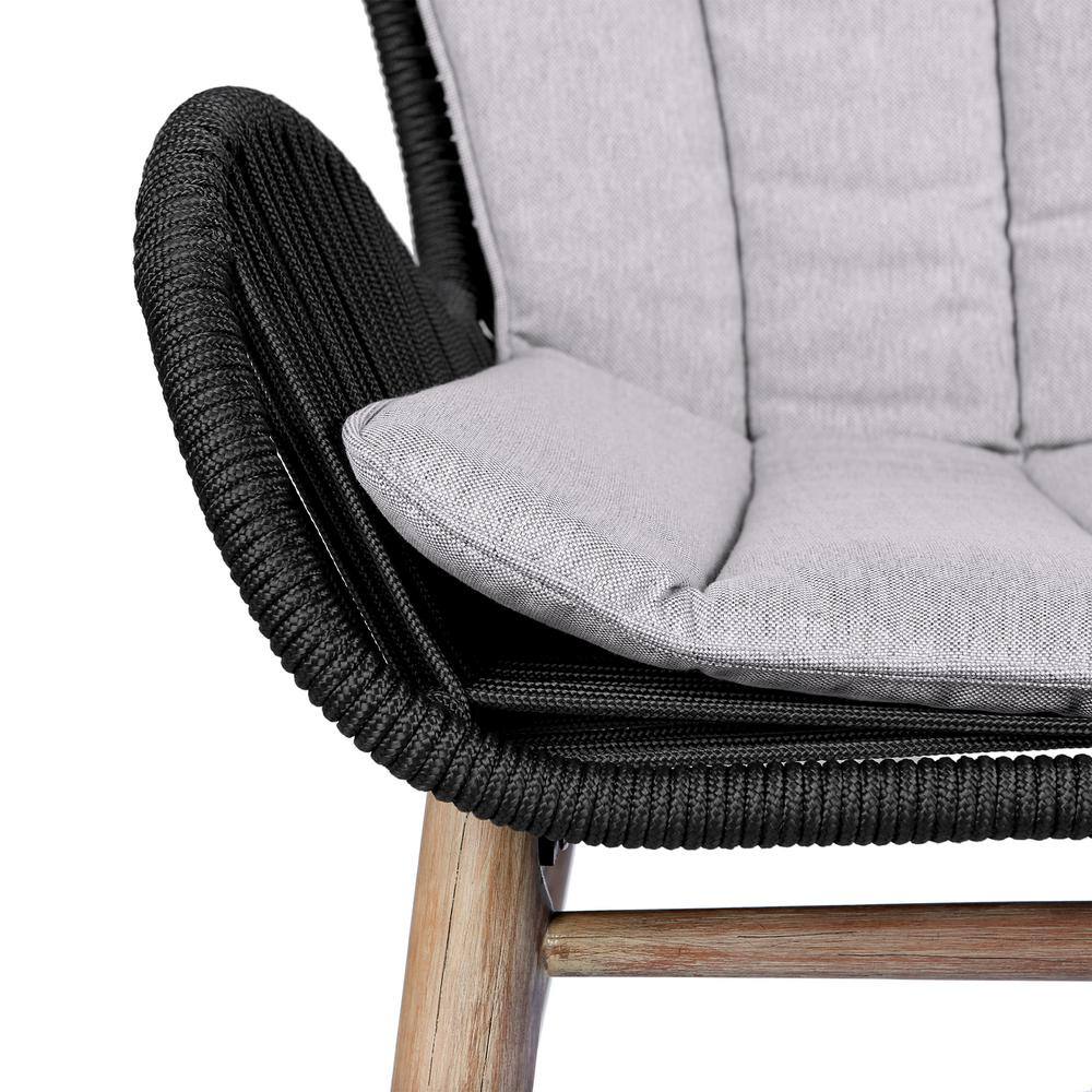 Light Eucalyptus and Charcoal Rope 4-Person Outdoor Dining Set