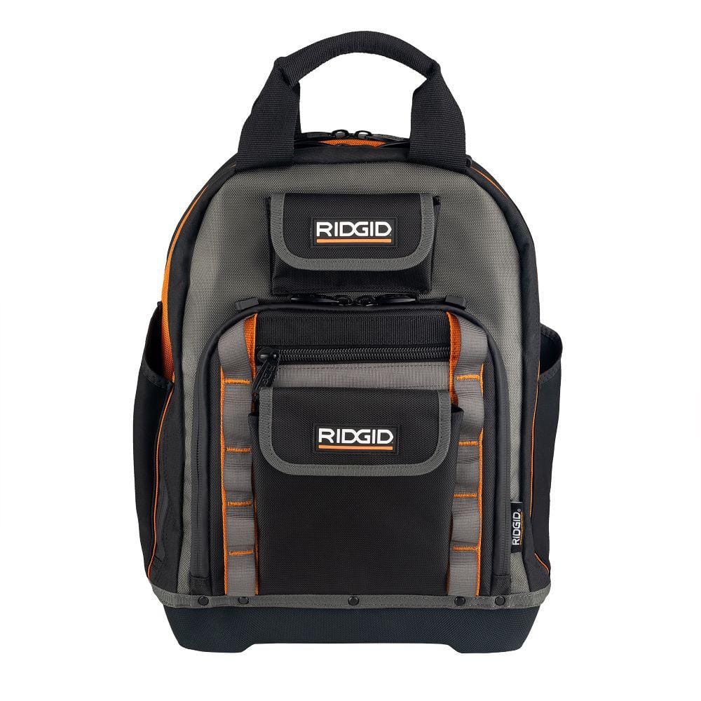 Ridgid 30 in. 35 Pocket Professional Grade Tool Bucket Bag, Orange/Black/Gray