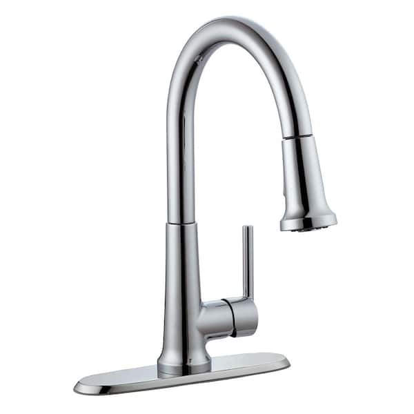 Design House Geneva Single-Handle Pull-Down Sprayer Kitchen Faucet in Polished Chrome