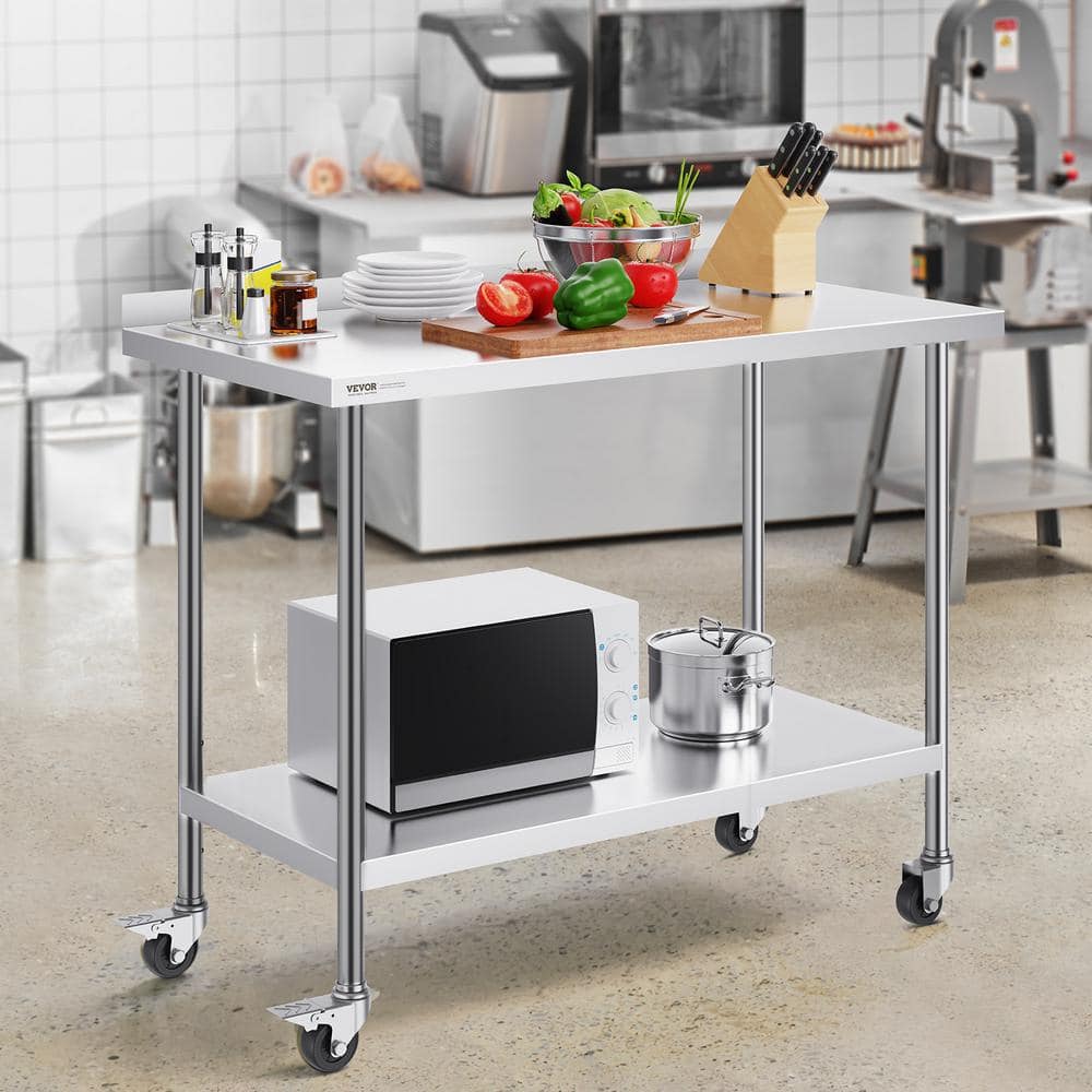 VEVOR 40" H x 48" L Stainless Steel Adjustable Work Table