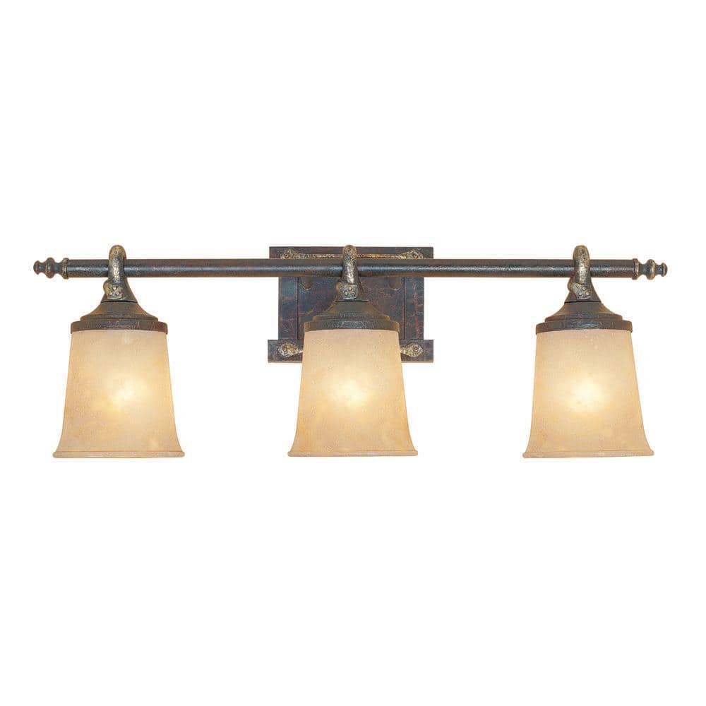 Weathered Saddle Iron 3-Light Bathroom Vanity Fixture