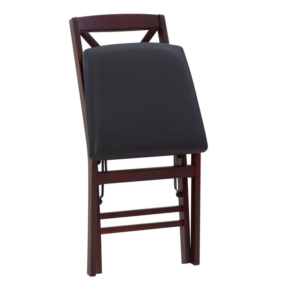Brown Faux Leather High Cross Back Side Chair Set
