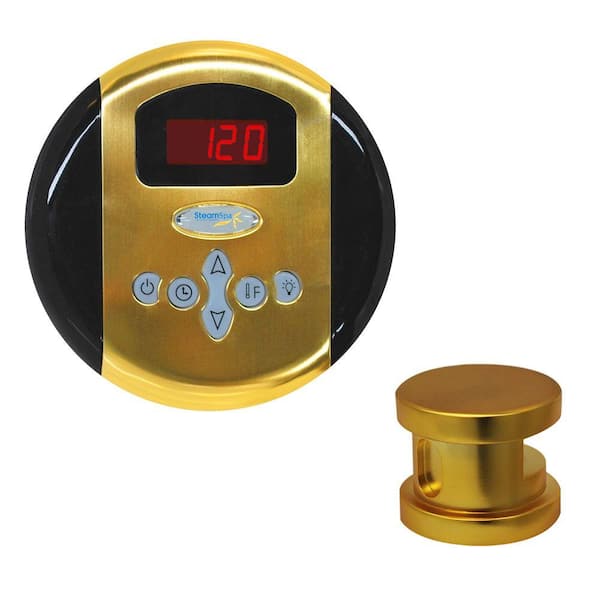 SteamSpa Oasis Steam Bath Generator Control Kit in Polished Brass