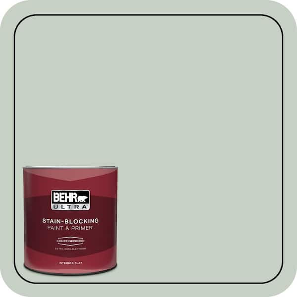 BEHR ULTRA 1 qt. #N400-2 Frosted Sage Extra Durable Flat Interior Paint & Primer