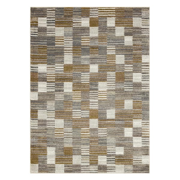 Home Decorators Collection Pernette Gray/Beige 6 ft. 6 in. x 9 ft. Geometric Area Rug