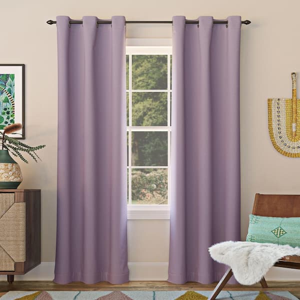 Sun Zero Gavin Energy Saving 40 in. W x 84 in. L Blackout Grommet Curtain Panel in Lavender