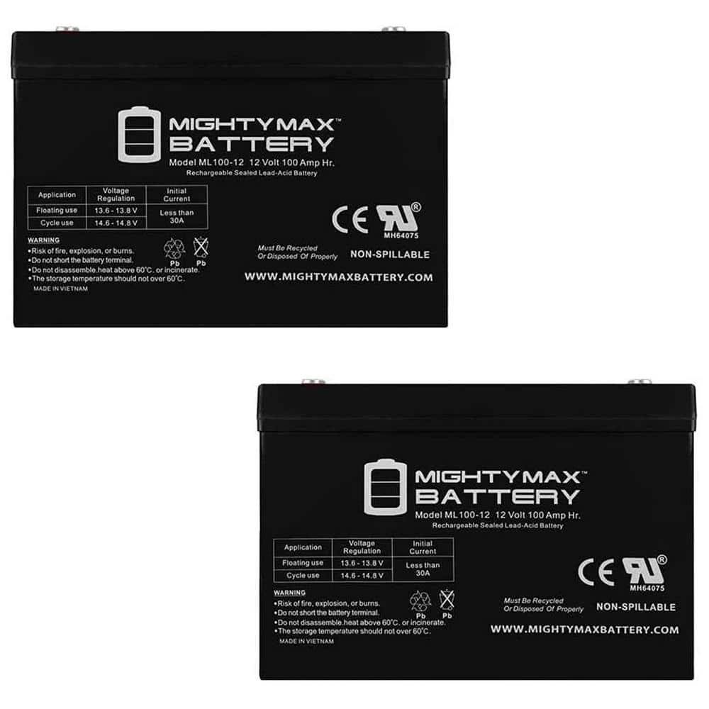 12-Volt 100Ah SLA Replacement Battery Compatible with BB Battery MPL110-12 - 2 Pack price history on PriceWatchPro