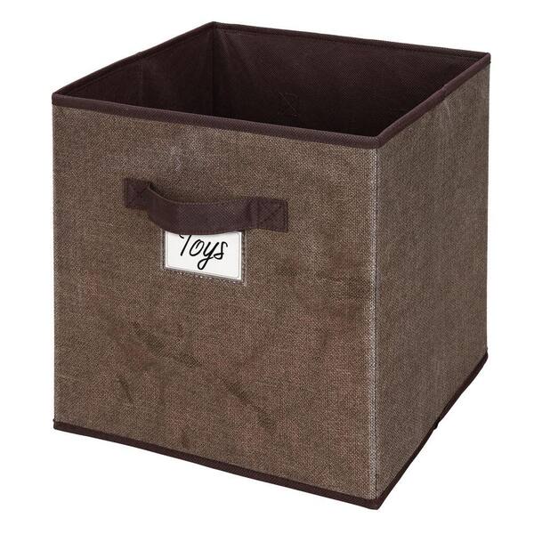Simplify 12 in. x 12 in. Storage Box Cube in Espresso