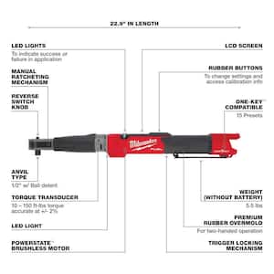 M12 FUEL One-Key 12-Volt Lithium-Ion Brushless Cordless 1/2 in. Digital Torque Wrench (Tool-Only)