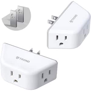 3AC-2 Prong Multi Plug Electrical Splitter Outlet Extender for Non-Grounded in White, (2-Pack)