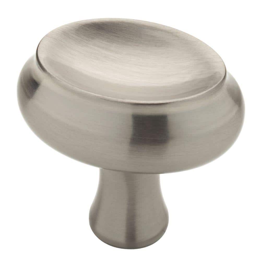 Glenview 1-5/16 in. (33 mm) Modern Satin Nickel Oval Cabinet Knob