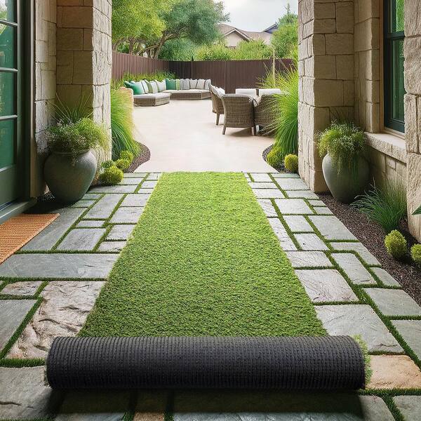 Evergreen Collection 3 ft. x 55 ft. Indoor/Outdoor Green Realistic Feel Artificial Grass Runner Rug,2 ft. 7 in. x 55 ft.