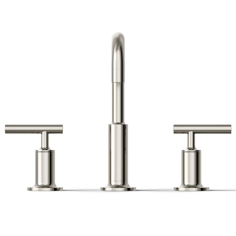 Purist Polished Nickel 8" Widespread Lavatory Faucet with Low Lever Handles