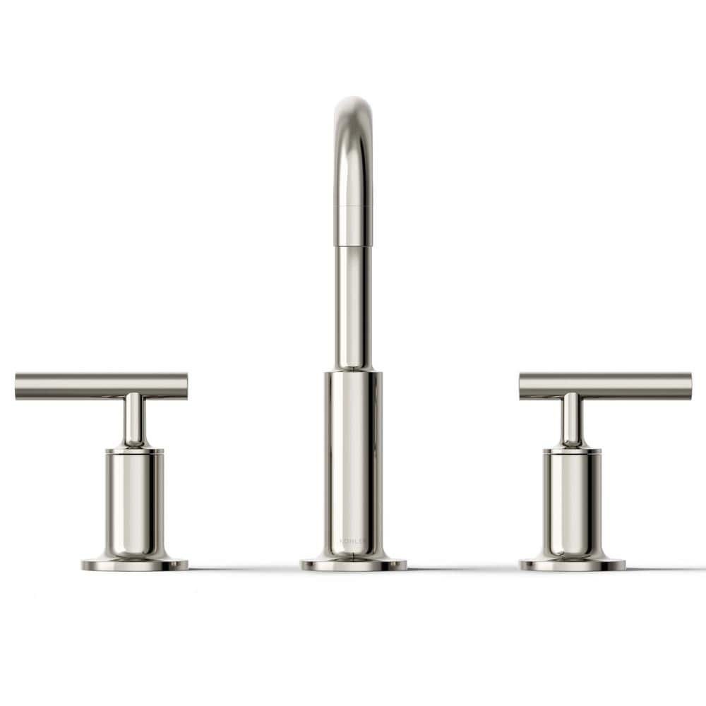 Purist Polished Nickel 8" Widespread Lavatory Faucet with Low Lever Handles