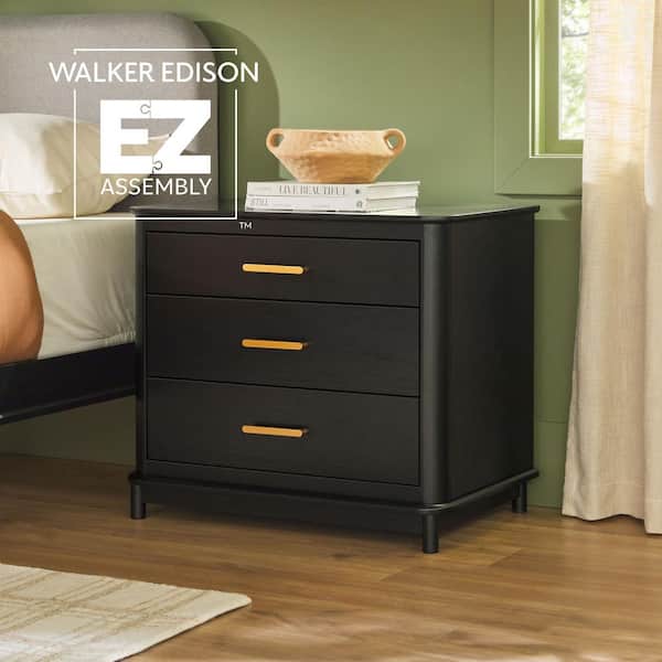 Walker Edison Furniture Company Contemporary Black 3-Drawer