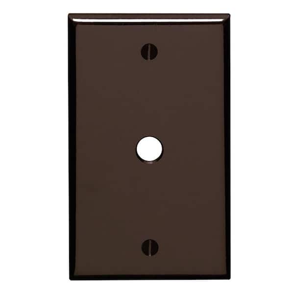 Leviton 1-Gang Brown 0.406 in. Phone/Cable Plastic Standard Wall Plate (1-Pack) 85013