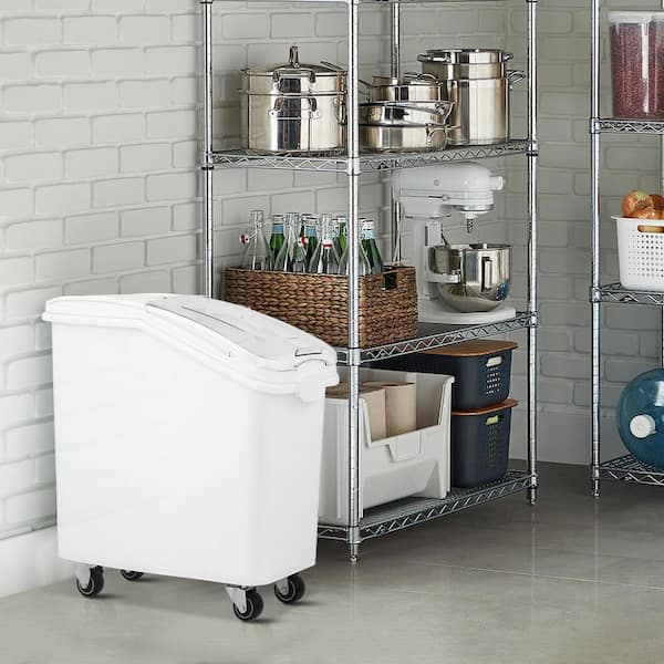 Rice Storage Container, 80L Capacity Dog Food Dispenser Bin, Kitchen Ingredient Cereal Flour Storage, Pet Food Bin