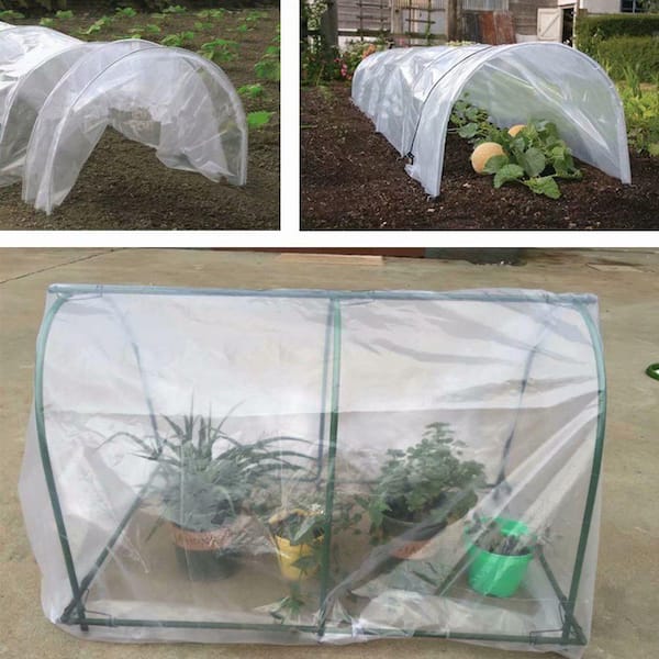 Agfabric 12 ft. x 75 ft. 3.1 Mil Plastic Covering Clear Polyethylene Greenhouse Film UV Resistant For Garden Hoop Plant Cover
