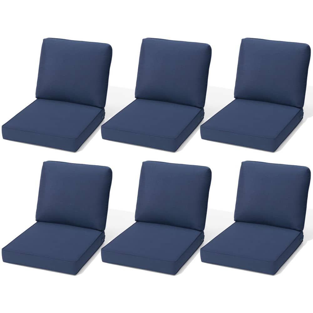 27.6 in. x 24.4 in. x 4.5 in. Outdoor Couch Cushion with Removable Cover 6-Pieces Patio Deep Seat Cushions in Navy Blue price history on PriceWatchPro